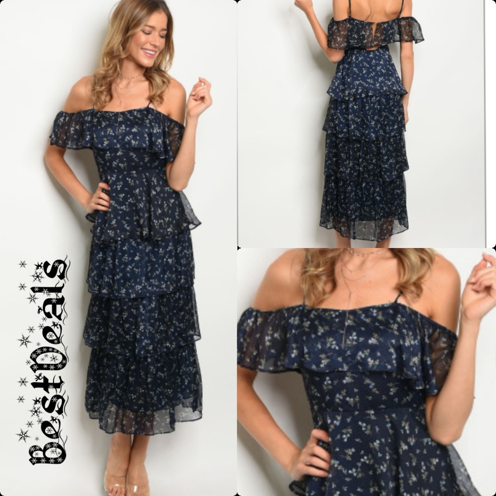 🌿New! Floral ruffled maxi dress.-101 - Picture 2 of 5